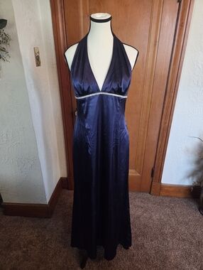 Dave & Johnny Purple Evening Dress with Rhinestone Trim